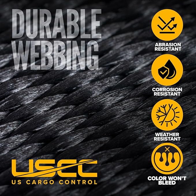 US Cargo Control Stainless Steel Ratchet Straps with Double Wire Hooks (45-Pack), 1" x 10', 1,500 LBS Break Strength, Marine Tie Down Straps for Boats, ATVs, Camping, Snow, Saltwater Applications