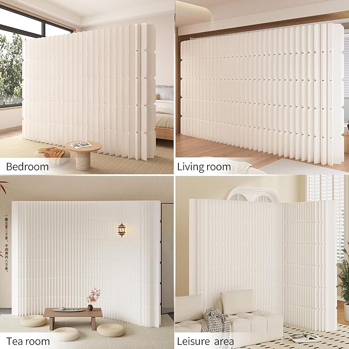 Foldable Room Divider Privacy Screens Movable Temporary Wall Space Partition, 5.91~7.87 FT Tall, 6.56~16.4 FT Width, Choice of Various Sizes and Styles