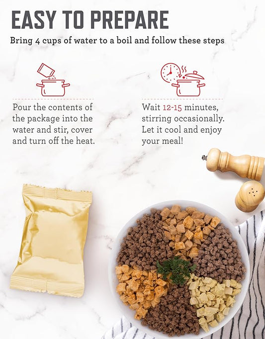 ReadyWise Emergency Food Supply - 88 Servings Meat & Rice Bucket, Freeze Dried Protein Meals, Camping Essentials, Bulk Rice & Survival Food, Disaster Prepping Supplies, up to 25 Year Shelf Life