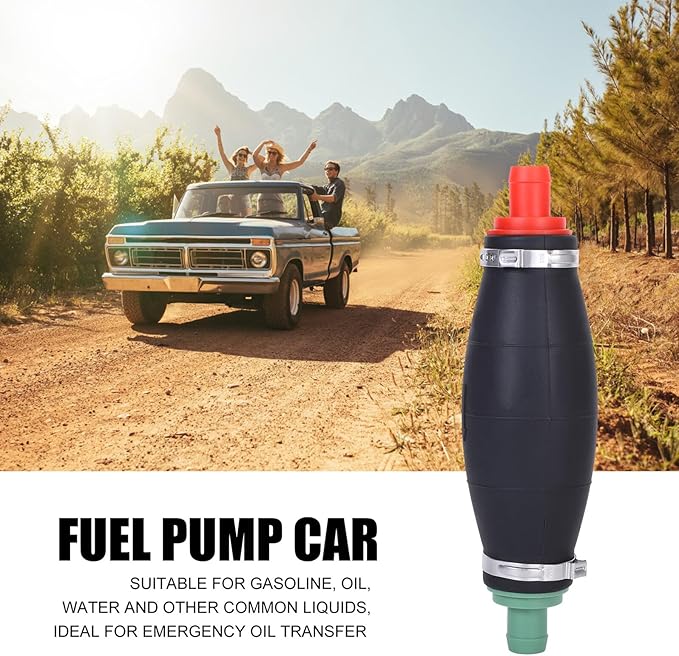 ABOOFAN Car Fuel Transfer Manual Pump Large Rubber Hand Siphon Pump for Emergency Fuel and Water Transfer Replacement for Boat and Vehicle Use