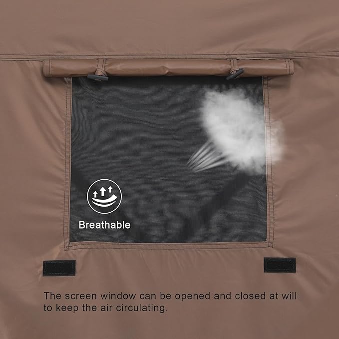 MASTERCANOPY Wind Screen Side Panel with Window for 12x12 Escape Screen Shelter Canopy Tent - Weatherproof, UV Resistant Sun Shade Attachment Accessory (Beige, 1 Pack)