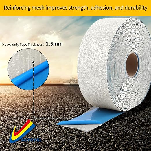Reflective Pavement Marking Tape Slip-Resistant and Durable, Heavy-Duty Rubber Base for Outdoor Applications, Perfect for Driveways, Walkways, and Parking Areas (White, 4 Inch X 108 Feet)