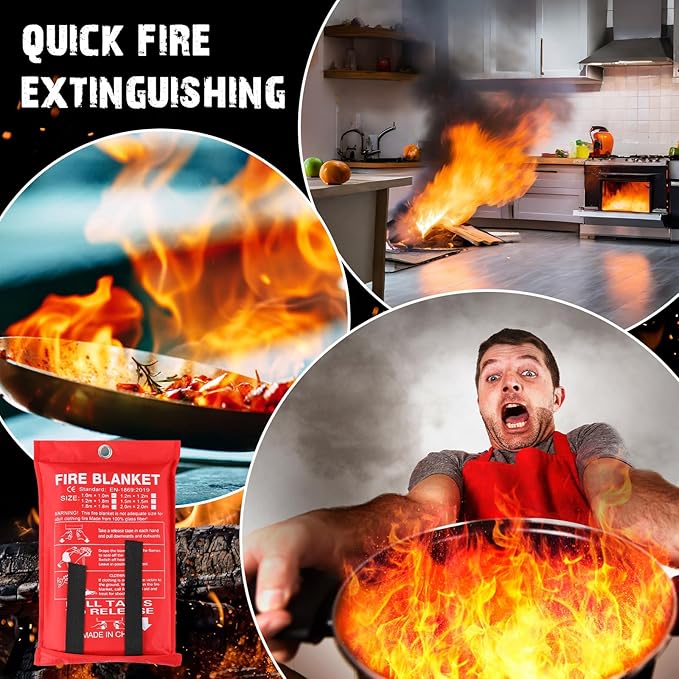 Macarrie 100 Pack Fire Blankets 39” x 39” Fire Blanket Emergency for Home and Kitchen Extinguisher Blankets Fiberglass Suppression Blanket Safety Fireproof Survival for Car Office Warehouse (Red)