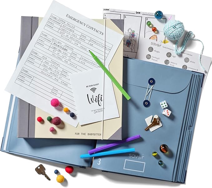 Savor|2025 Updated Edition Family Emergency Binder ™ | Custom Dyed Cloth Expanding File Folder for Important Papers, Babysitter Binder, Birth Certificates, Social Security Cards, Passports, Photos