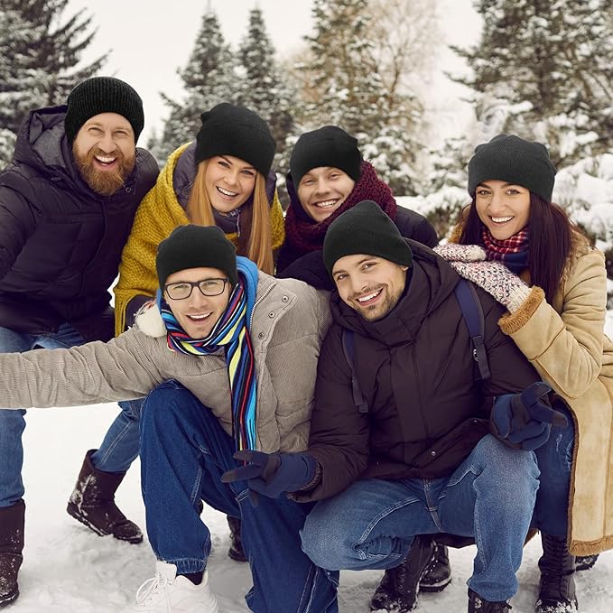 Unittype 300 Pcs Winter Homeless Care Supplies Bulk - Beanies Caps Gloves Scarves Set for Community Charity Church Donation