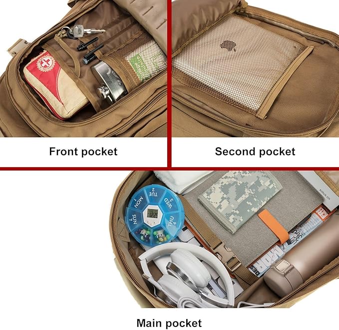 HYKING Large Tactical Expandable Backpack 39L-64L Military Bug Out Bag With Waist Strap