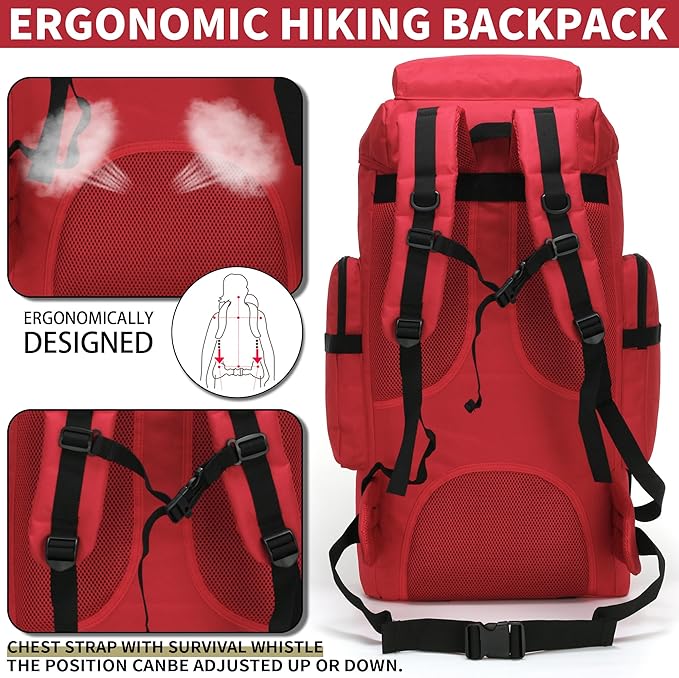 Hiking Backpack for Men 70L/100L Camping Backpack Military Rucksack Molle 3 Days Assault Pack for Climbing