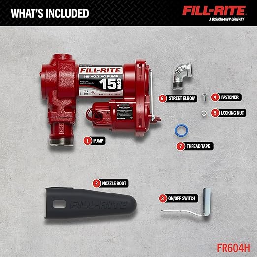 Fill-Rite FR604H 115V 15 GPM Fuel Transfer Pump (Pump Only) | Gasoline, Diesel, Kerosene, Ethanol & Methanol Blends & Biodiesel