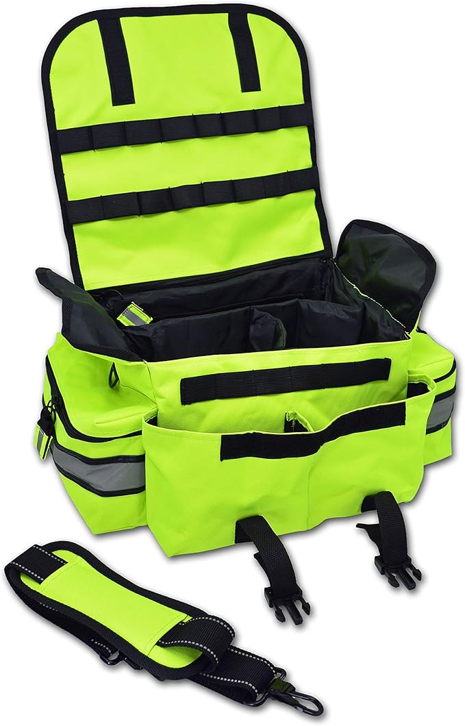 Lightning X Products Small EMT Medic First Responder Trauma EMS Jump Bag With Dividers - Fluorescent Yellow