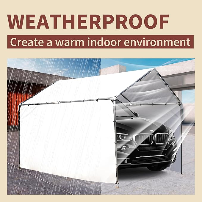 TARPAL 10'x20' (2-Pack) White Tarp Waterproof 7.5 mil Medium Duty All Purpose Poly Tarps Cover Waterproof,Snow Proof UV Protection,Rip and Tear Proof,Poly Tarpaulin