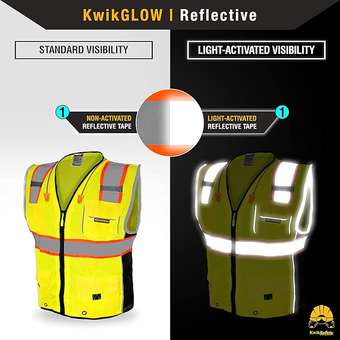 KwikSafety - Charlotte, NC - CLASSIC & SUPREME Safety Vest [Jumbo Pocket] Class 2 Work PPE ANSI Tested OSHA Compliant