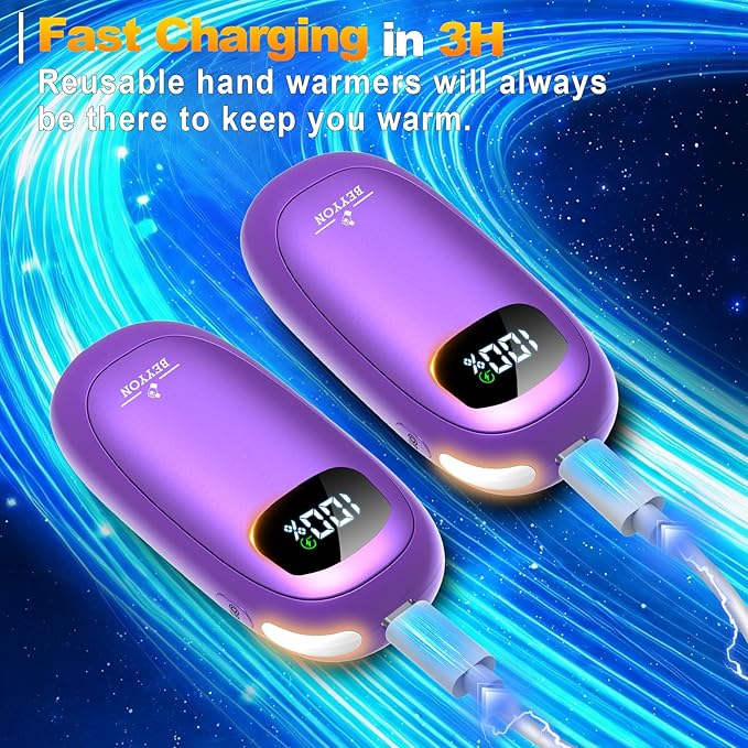 Hand Warmers Rechargeable-Electric Hand Warmers, Max 16 Hrs Warmth Up to 127℉, LED Display & Flashlight, Dual-Side Heating Portable Heater, Hunting Camping Essentials, Gifts for Men Women Raynauds