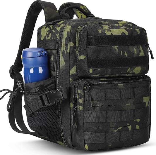 9L Mini Tactical Backpack for Men Women,Small Military Tactical Backpack for Sport,Gym,Hiking,Travel,Camping(Black Camo)