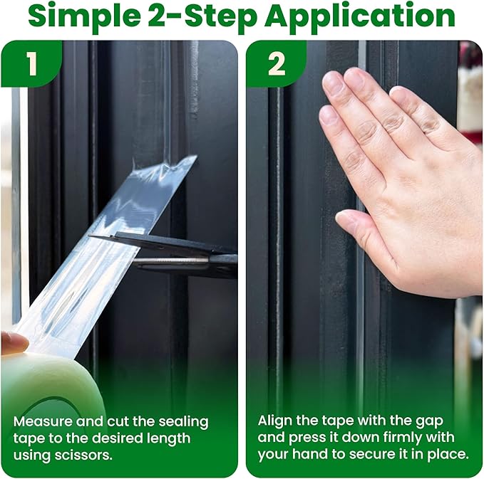 ECOHomes Window Weather Sealing Tape (2 Inch Wide) - Clear Weather Stripping Window Seal Tape Stops Draft from Entering Through Gaps, Windows, AC Unit - Insulation Seal for Air Conditioner, 180 Ft