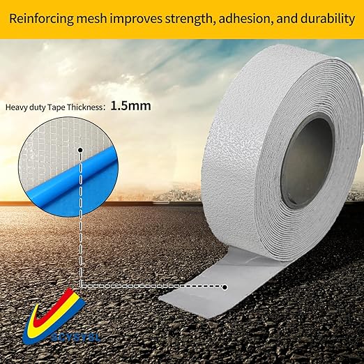 Reflective Pavement Marking Tape Slip-Resistant and Durable, Heavy-Duty Rubber Base for Outdoor Applications, Perfect for Driveways, Walkways, and Parking Areas (White, 2 Inch X 36 Feet)