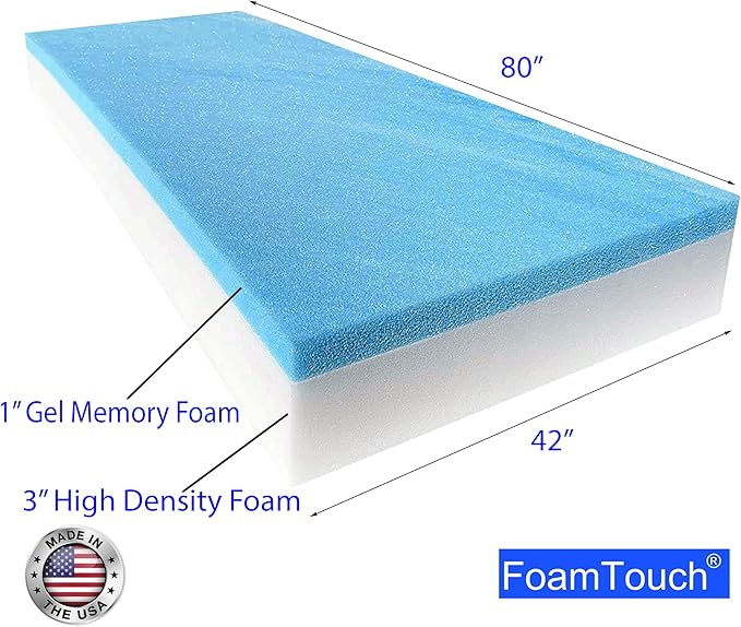 FoamTouch 4" Gel-Memory-Foam-Mattress No Cover