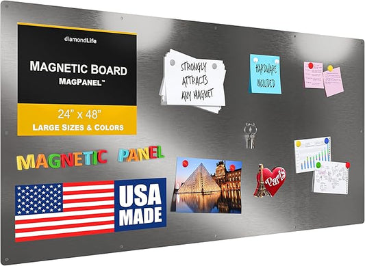24"x48" - Magnetic Board - Memo & Vision Board for Home, Office, and Classroom - Magnet Board for Kids - Pre-drilled Mounting Screws Included