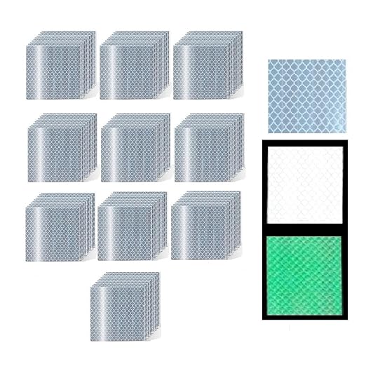 Glow in The Dark Reflective Stickers 3 inch X 3 inch for Car, High Visibility Warning Safety Reflective Strips (100 Pcs)