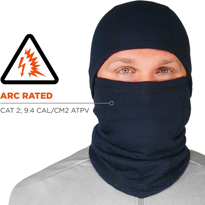 Ergodyne - 16848 Winter Balaclava, Fire Resistant, FR Compliant-Meets ASTM F1506 & NFPA 2112, N-Ferno 6847, Black Navy
