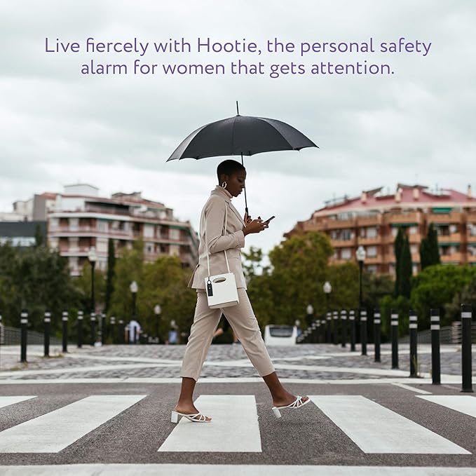 Hootie Personal Safety Alarm for Women, Men, & Kids - Keychain Alarm, Self Defense Strobe & Siren, Security Siren Keychain with 130dB Self Defense Siren & Strobe Light - Black