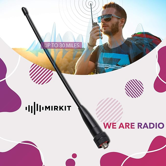 Dual Band Antenna Upgraded MP-701 SMA Female Antenna for Baofeng Accessories, VHF/uhf (144/430mhz) 50Watt, 8.3 inch Whip Antenna - Flexible Antena Handheld for UV82 UV5R BF-F8HP UV-5RA UV-5RE UV-5R