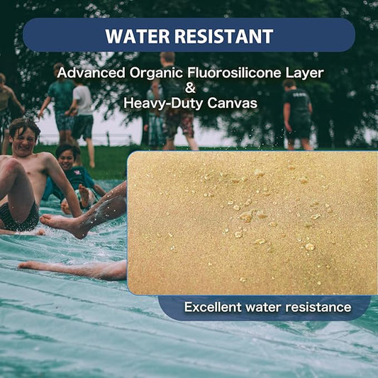 10’x10’ Canvas Tarps Heavy Duty Waterproof Tarpaulins with Aluminum Grommets,UV Resistant, 22Mil Multipurpose Drop Cloth, 14oz Cover Sheet for Outdoor and Indoor Use with Ropes Yellow
