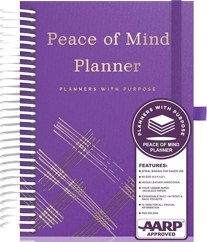 End of Life Planner - Guided Final Arrangements When I'm Gone Workbook Organizer Notebook for Beneficiary Info, Will Preparation, Last Wishes, Funeral Planning - Peace of Mind B5