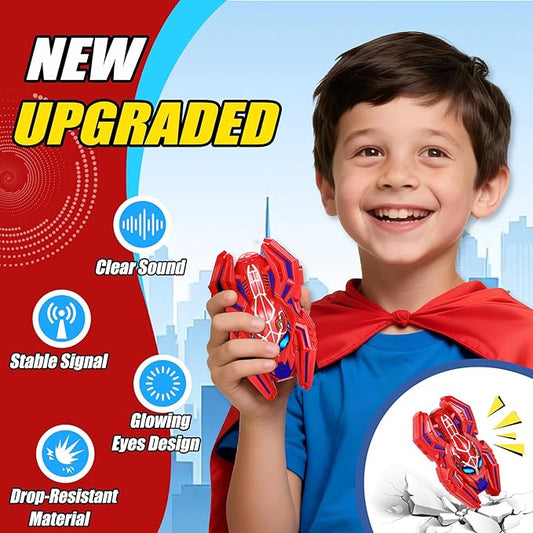 Vvinca Cool Walkie Talkies for Kids- Spider Toys for 3 4 5 6 7 8 9 10 Boys Kids Walkie Talkies 2 Pack Superhero Toys Outdoor Game Camping Travel Christmas Stocking Birthday Gifts