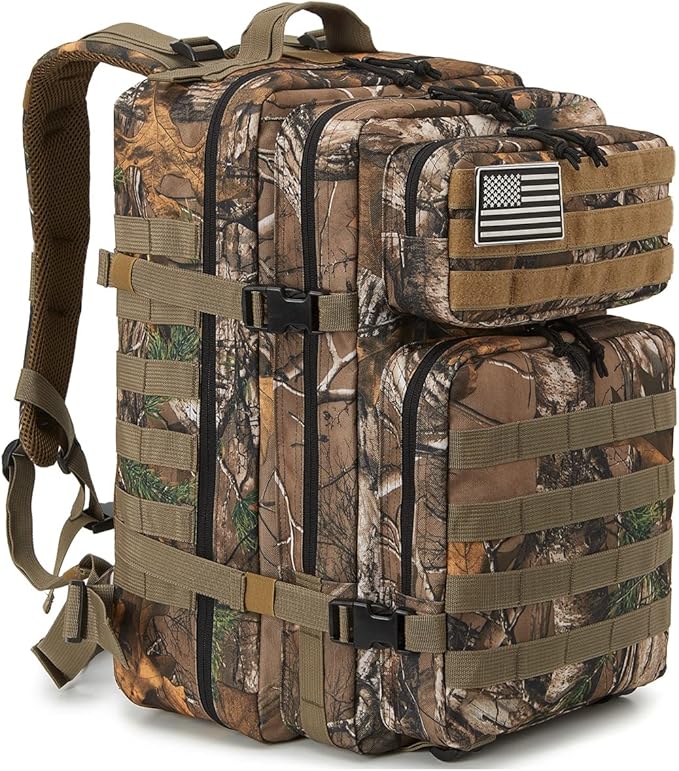 QT&QY 45L Military Tactical Backpacks Molle Army Assault Pack 3 Day Bug Out Bag Hiking Treeking Rucksack…