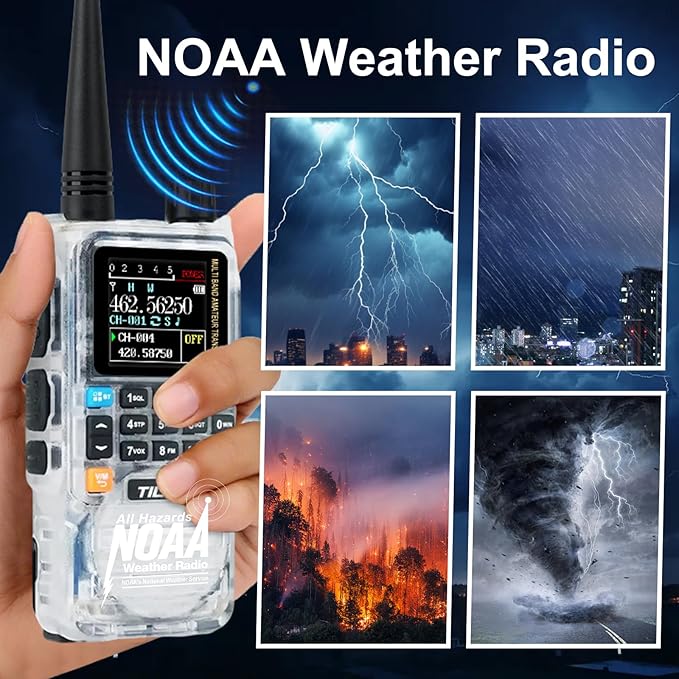TIDRADIO TD-H3 Plus GMRS Radio Handheld Long Range Walkie Talkies USB-C Charging & Wireless Programming Rechargeable Two Way Radios 2500mAh Battery NOAA Weather Radio Frequency Copy - 2 Pack Crystal