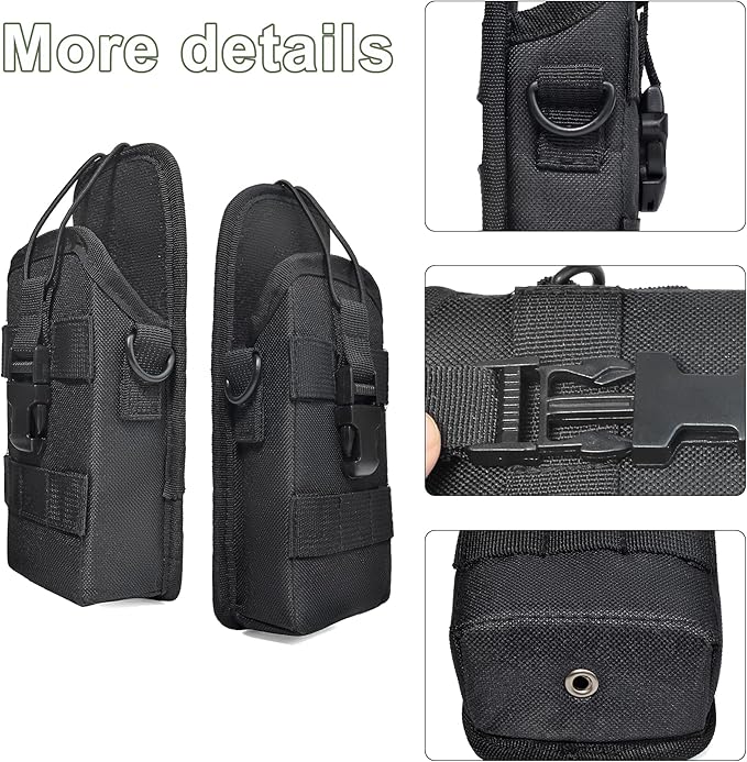 TWAYRDIO Molle Radio Pouch, Universal Radio Holster Holder, Two Way Radio Case for Baofeng Kenwood Motorola Yaesu Icom Handhelds HT Walkie Talkies