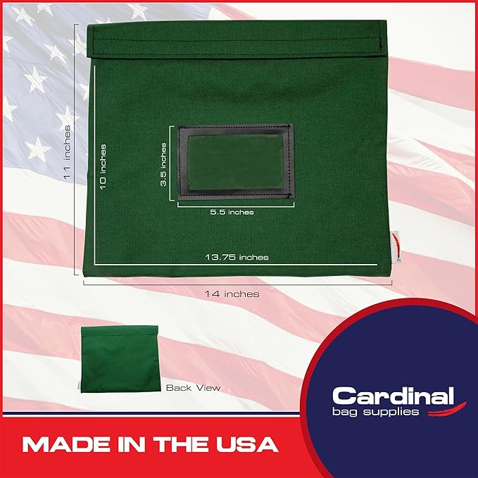 Fire Resistant Document Bag, 14" x 11", Water Repellent, Safe Storage Pouch, Money Bag, Fire and Water Resistant Document Holder (Forest Green)