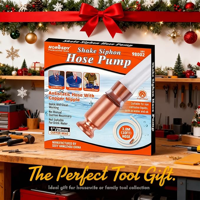 HORUSDY Diesel Mechanical Gas Siphon 10FT Multi-Purpose Super Easy Siphon Pump,3/4" Valve Virgin Grade Tubing Safe