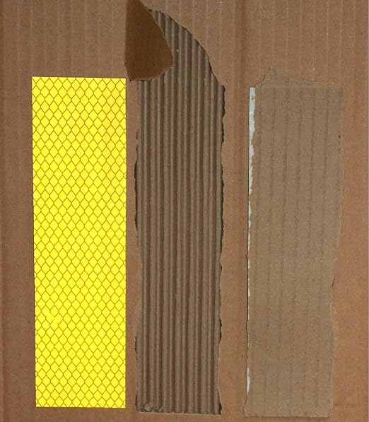 Non Fading Yellow Reflective Stickers 1 inch X 6 inch, Outdoor Waterproof High Visibility Warning Safety Adhesive Reflector Tape (20 Pcs)