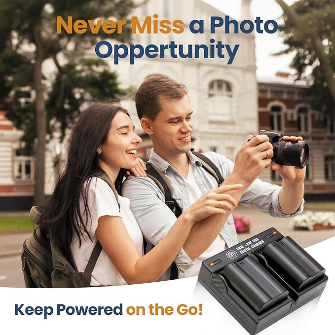 BM Premium 2 Pack of EN-EL15B Batteries and Dual Battery Charger for Nikon Z6, Z7, D780, D850, D7500, 1 V1, D500, D600, D610, D750, D800, D800E, D810, D810A, D7000, D7100, D7200 Digital Cameras