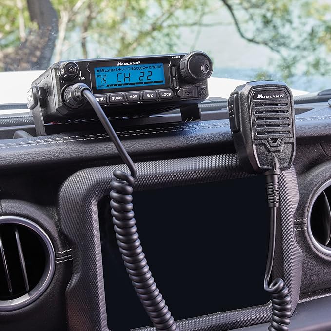 Midland® MXT500 50-Watt GMRS Mobile Radio - for Farms, Ranches, Overlanding, Trails, and Off-Roading - 8 Repeater Channels, Compact Design, External Magnetic Mount, 2.1dB Unity Gain Antenna