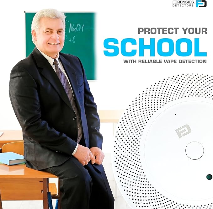 Vape Detector by Forensics | for Schools, Home, Hotels, Business | Cell Phone Alarms WiFi | Laser Scattering Super Sensitive Sensor |