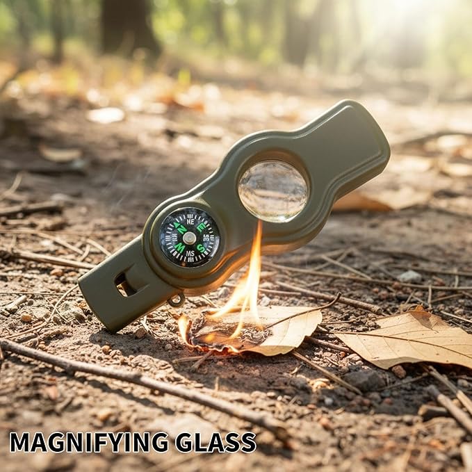Emergency Survival Safety Whistle，Whistle for Kids with Lanyard,Compass,Thermometer,Ideal for Kayaking, Boating, Hiking, Camping, Climbing