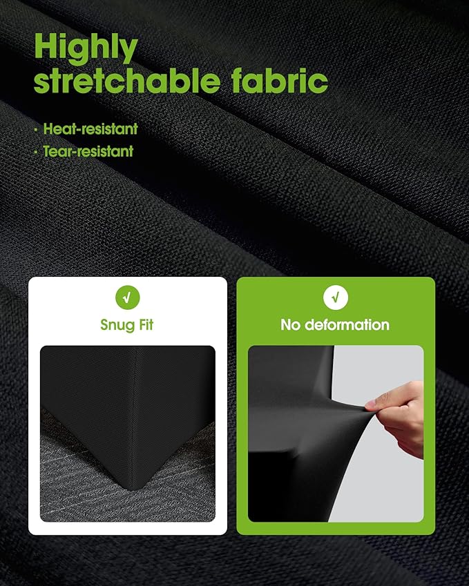 Pureegg Spandex Tablecloth 8ft - 2 Pack, Fitted and Tight Cloth for Rectangle Table, Wrinkle-Free and Stretch Table Cover for Party, Wedding, Banquet and Birthday, Black