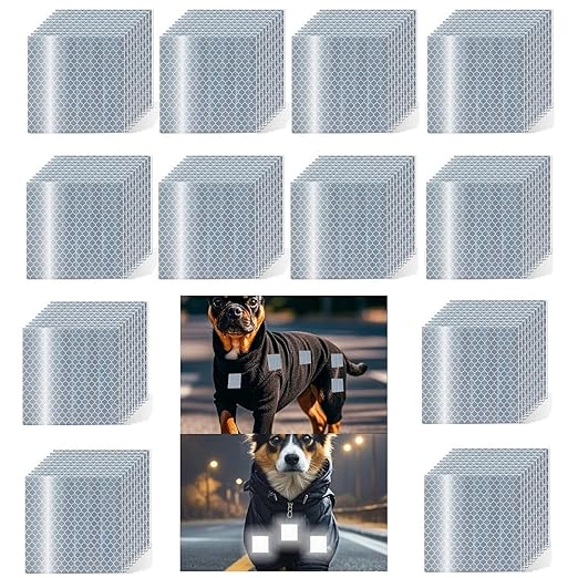 White Reflective Stickers 2 inch X 2 inch, Outdoor Waterproof High Visibility Warning Safety Adhesive Reflector Tape (120 Pcs)