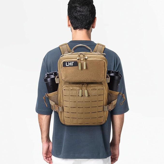 LHI Tactical Military Backpack for Men 25L/45L Large Molle Army Assault Pack 3 Day Hiking Rucksack With Bottle Holder