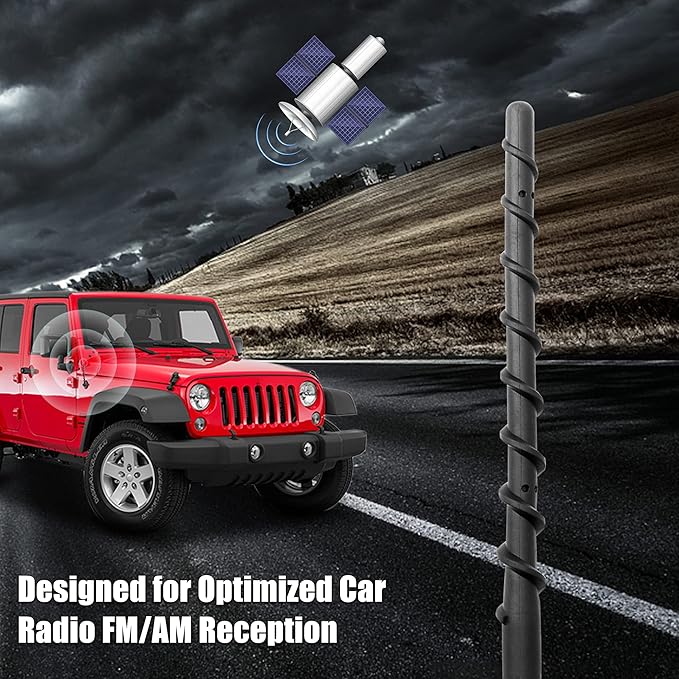 Short Antenna fits 2007-2025 Jeep Wrangler Gladiator Mojave Sahara Rubicon JK JL JT Unlimited Sport S Willys 4xe Accessories, 8 Inch Jeep Car Replacement Antenna