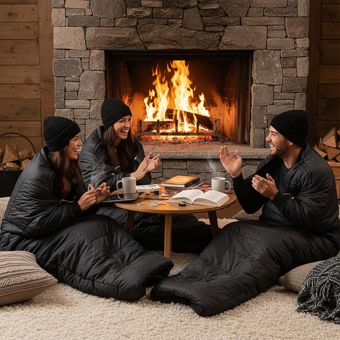 40 Pcs Bulk Sleeping Bags Adult for Homeless, Sleeping Bags Cold Weather Waterproof with Winter Hats Gloves Scarves and Mittens for Camping Emergency Use