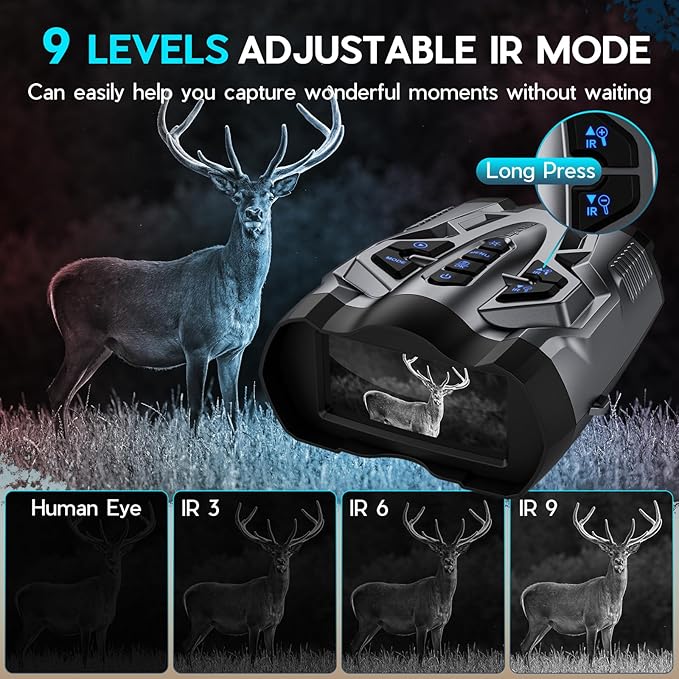 4K Night Vision Goggles for Adults,16X Zoom Night Vision Binoculars with 1000FT Infrared Range,5000mAh Rechargeable Battery,3.5" Screen,Include 32GB Card,Gift for Mens and Outdoor Enthusiasts