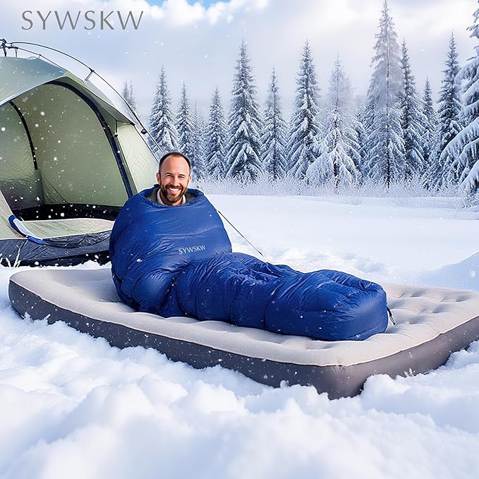 Down Sleeping Bag with Pillow for Backpacking,15℉ 5℉ 0℉ Wide Down Sleeping Bag (86.6 in x 33.5 in) for Adults,Teens,Youth Camping and Hiking Outdoor with 680FP Duck Down