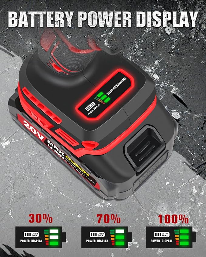 AVID POWER Brushless Power Drill Set, 20V Cordless Drill Driver Kit with 2.0Ah Battery and Charger, 3/8-Inch Metal Chuck, 355 In-lbs Torque, 2-Variable Speed, 26 Position and 22pcs Accessories