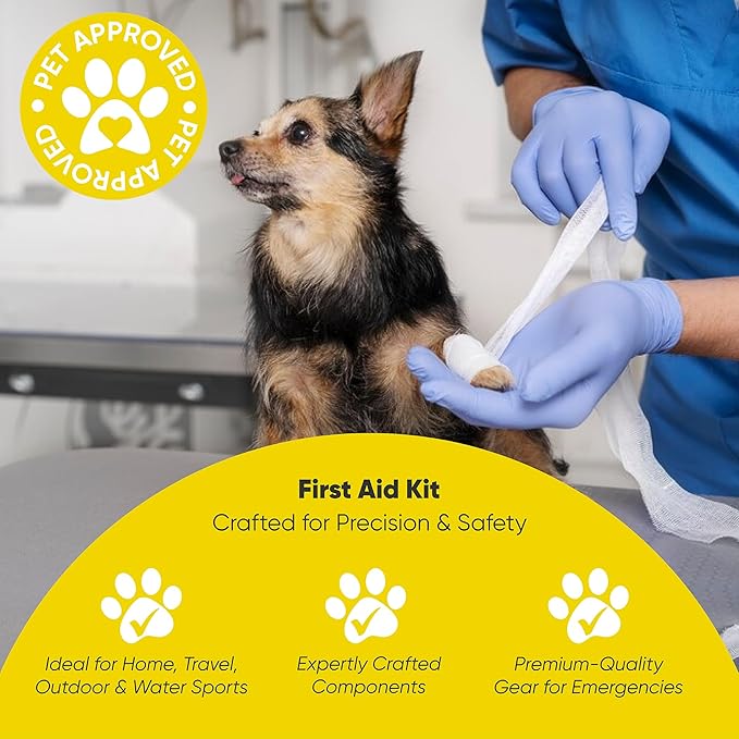 Dog First Aid Kit – 27 Essential Items Pet Emergency Kit Accessories for Car, Travel, Hunting, Hiking & Camping Gear with Mini Pouch for Home, Office & Outdoor Adventures