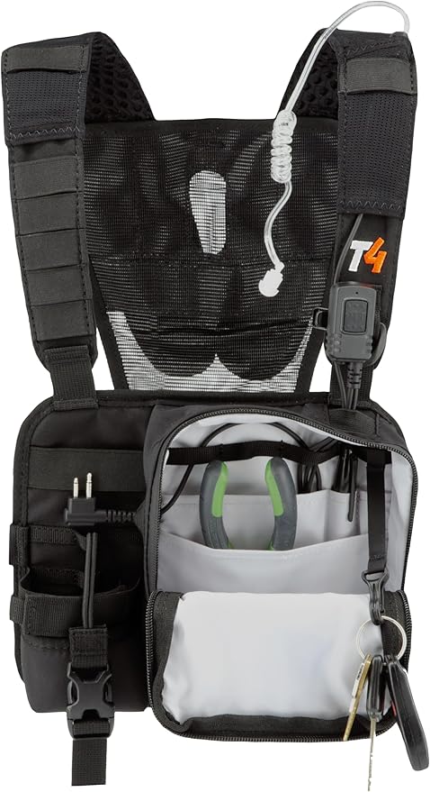 Single Radio Harness for Outdoor Technicians, Wildland Firefighters, Search & Rescue, & Riggers