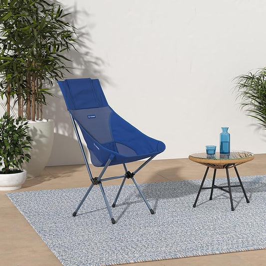 Helinox Sunset Chair Lightweight High-Back Collapsible Camping Chair Blue,3.4Ibs Outdoor Chairs, Picnic Chair, Portable Camping Chair, with Side Pockets