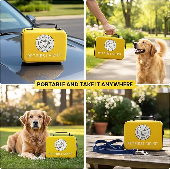 Dog First Aid Kit – 27 Essential Items Pet Emergency Kit Accessories for Car, Travel, Hunting, Hiking & Camping Gear with Mini Pouch for Home, Office & Outdoor Adventures